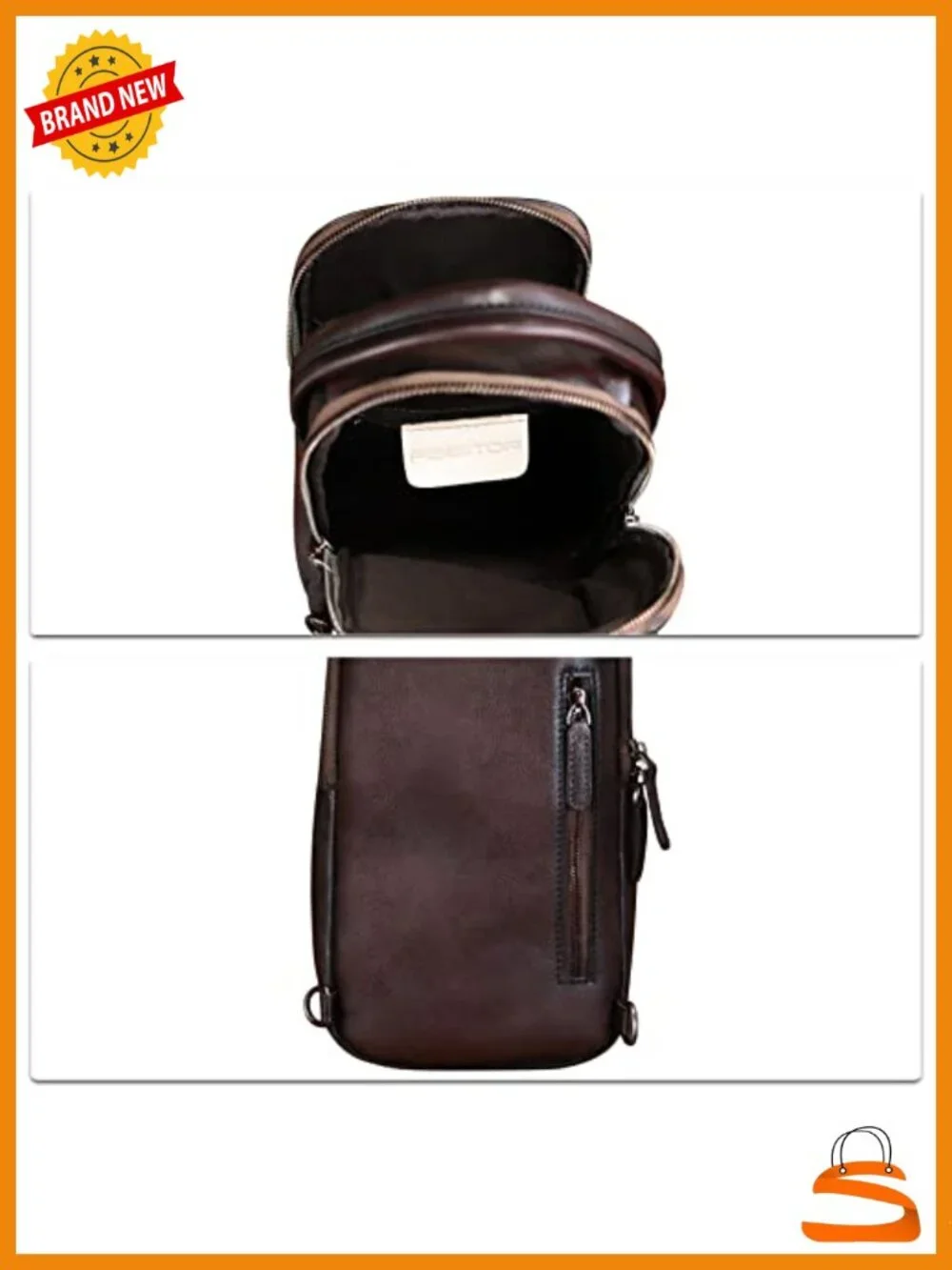 Genuine Leather Sling Bag Crossbody Backpack Handmade Daypack